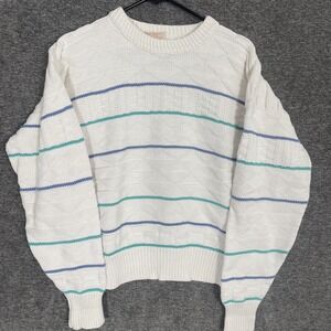 The Fox Collection 3D Knit‎ Sweater Size M Striped Geometric